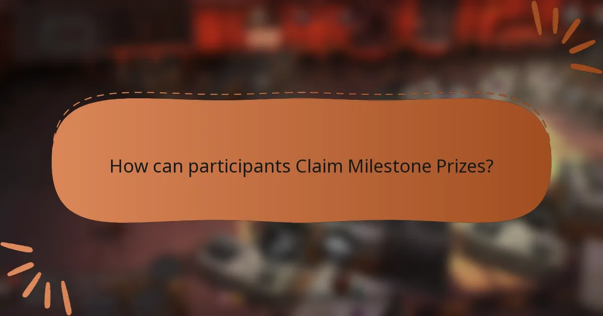 How can participants Claim Milestone Prizes?