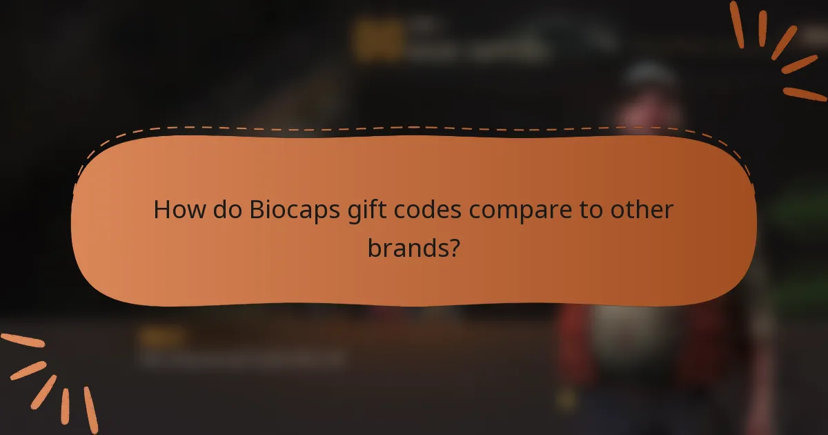 How do Biocaps gift codes compare to other brands?