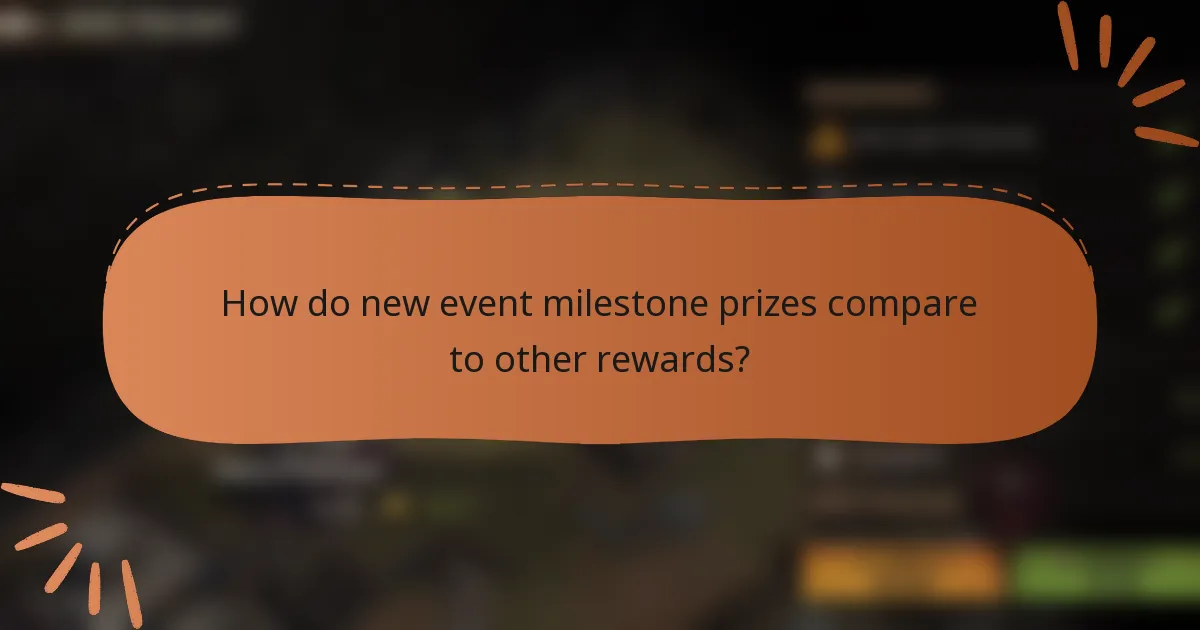 How do new event milestone prizes compare to other rewards?
