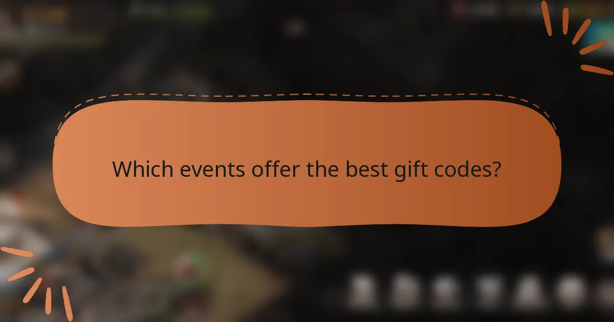 Which events offer the best gift codes?