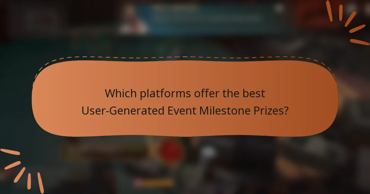 Which platforms offer the best User-Generated Event Milestone Prizes?